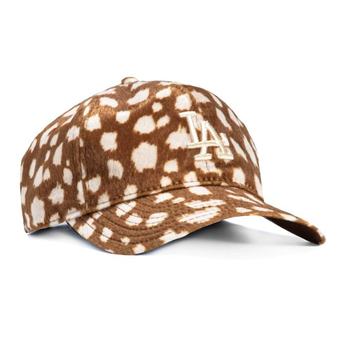 ニューエラ New Era 【 9Twenty Giraffe Animal Print Faux Fur Los Angeles Dodgers Strapback Hat Men Khaki / Navy 】 ドジャース メンズ カーキ 紺色 ネイビー