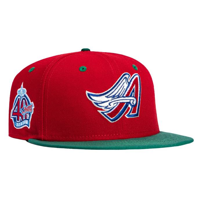 ニューエラ New Era 【 59Fifty Holiday Party Los Angeles Angels 40Th Anniversary Patch 1997 Hat Men Red / Kelly Green 】 angels エンジェルス メンズ Red 赤・レッド green 緑・グリーン｜スニケス