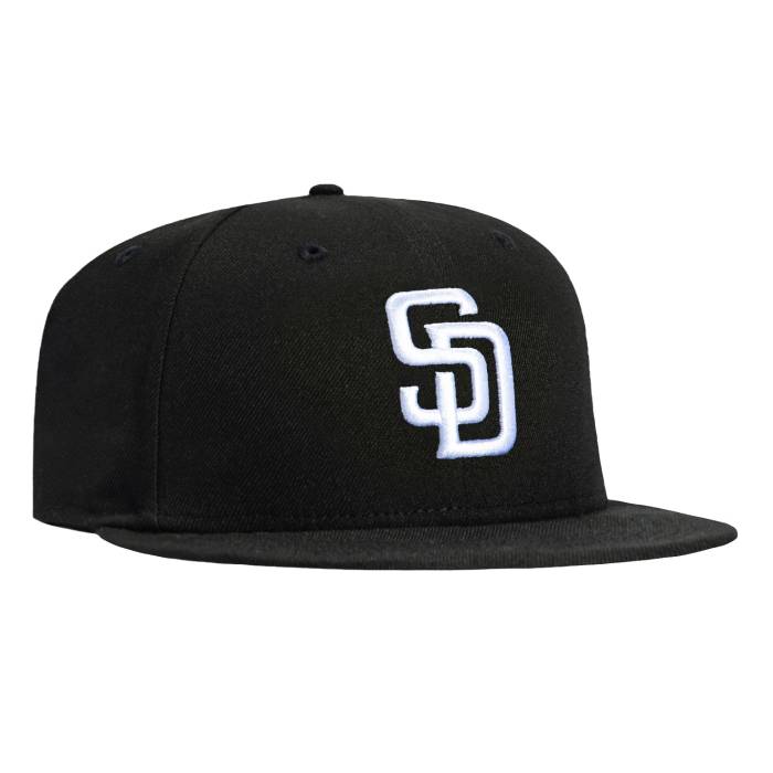 【★百貨店SALE★6/11真夜中2時迄】ニュー内鰓 New Era 【 59Fifty San Diego Padres Hat Men Black / White 】 パ御召しもの メンズ 黒いこと 黒いこと 白いこと 白いこと