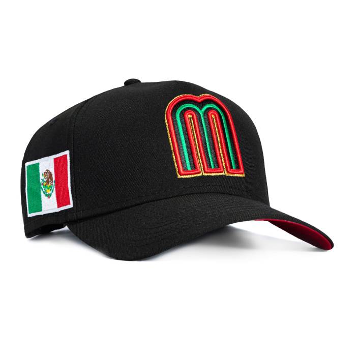 ニュー内鰓 New Era 【 9Forty A-Frame Mexico World Baseball Classic Mexico Flag Patch Snapback Red Uv Hat Men Black 】 メキシコ合衆国 野球 古典派音楽 Snapback スナップバック 御徒面子 Red 赤・赤いこと メンズ 黒いこと ブ
