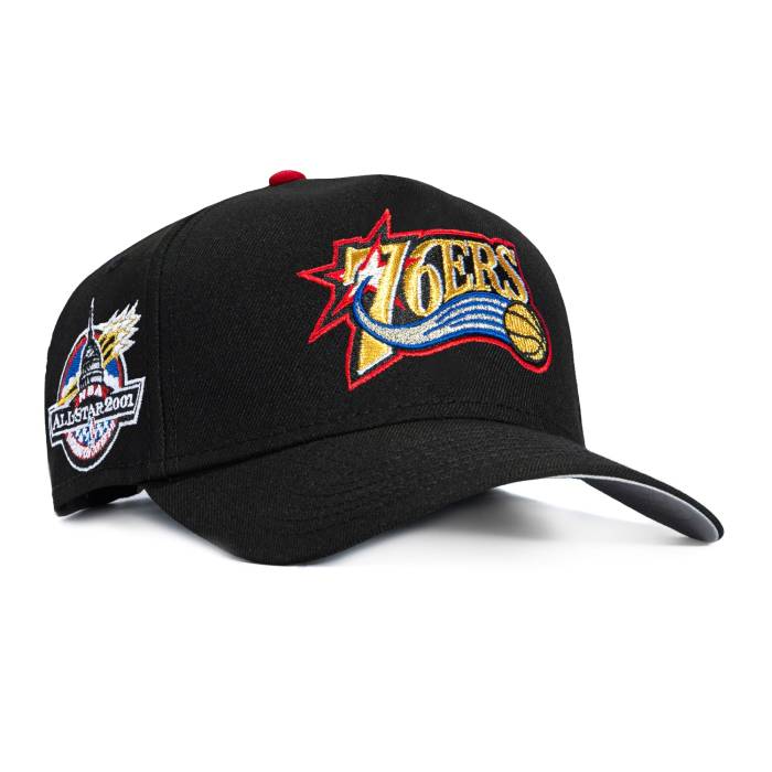 ニューエラ New Era 【 9Forty A-Frame Philadelphia 76Ers 2001 All Star Game Patch 1997 Alternate Snapback Hat Men Black 】 フィラデルフィア 76ers セブンティシクサーズ Game ゲーム Snapback スナップバック バッグ メン｜スニケス