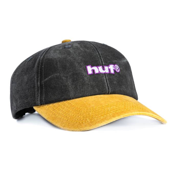 ハフ Huf 【 Two Tone 1989 Washed Strapback Adjustable Hat Men Black 】 メンズ 黒色 ブラック