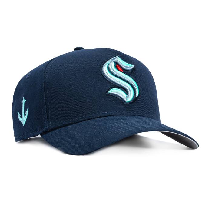 ニュー内鰓 New Era 【 9Forty A-Frame Seattle Kraken Logo Patch Snapback Hat Men Navy 】 シアトル ロゴタイプ Snapback スナップバック 御徒面子 メンズ 紺色 米国海軍