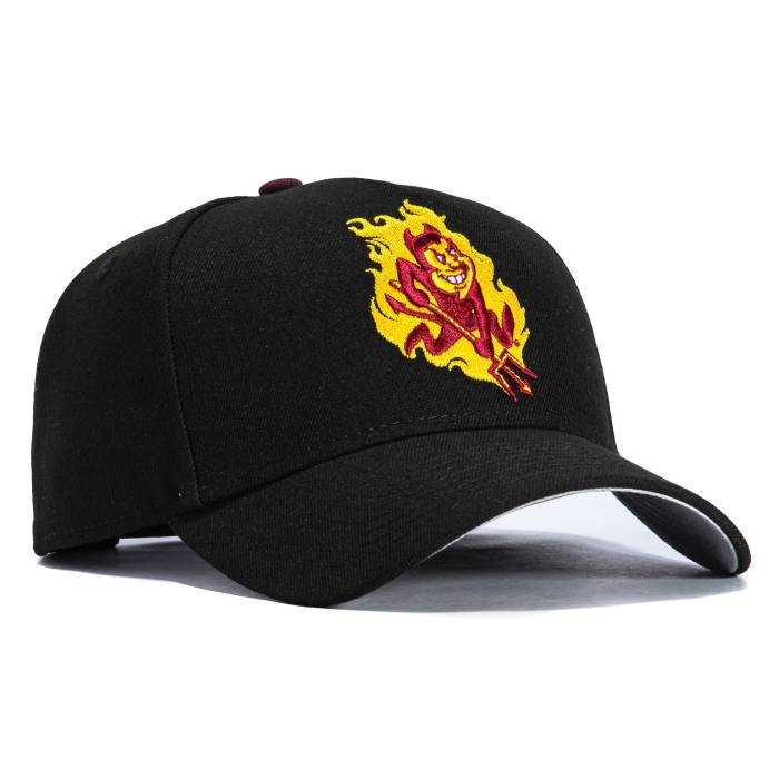 ニュー内鰓 New Era 【 9Forty A-Frame Arizona State Sun Devils Sparky Flame Hat Men Black 】 アリゾナ State 滑るゲーム盤 デビルス メンズ 黒いこと 黒いこと
