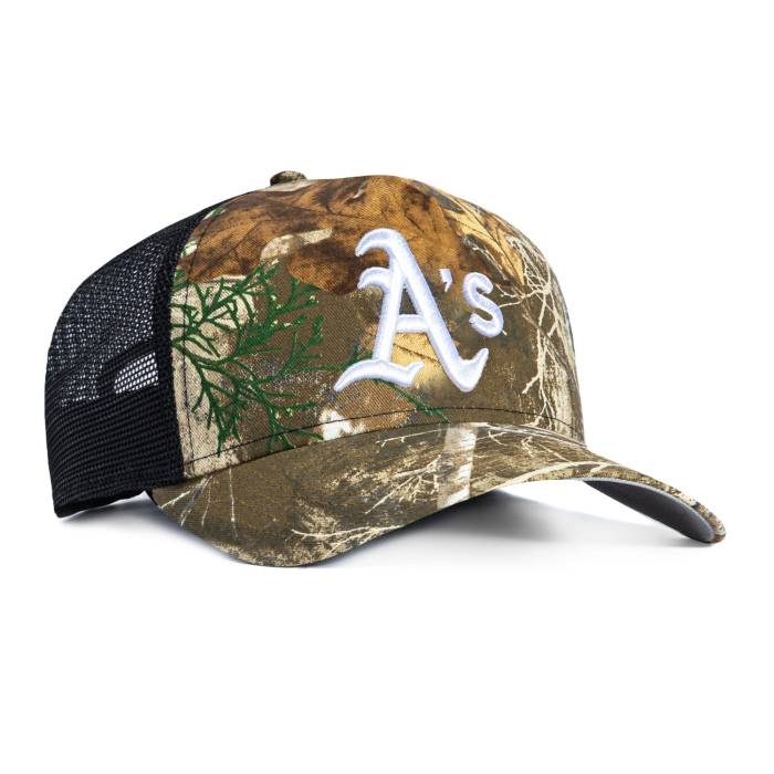 ニューエラ New Era 【 9Forty A-Frame Oakland Athletics Snapback Trucker Hat Men Real Tree Camo / Black 】 オークランド アスレチックス Snapback スナップバック バッグ トラッカー メンズ レアル カモ柄 黒色 ブラ｜スニケス