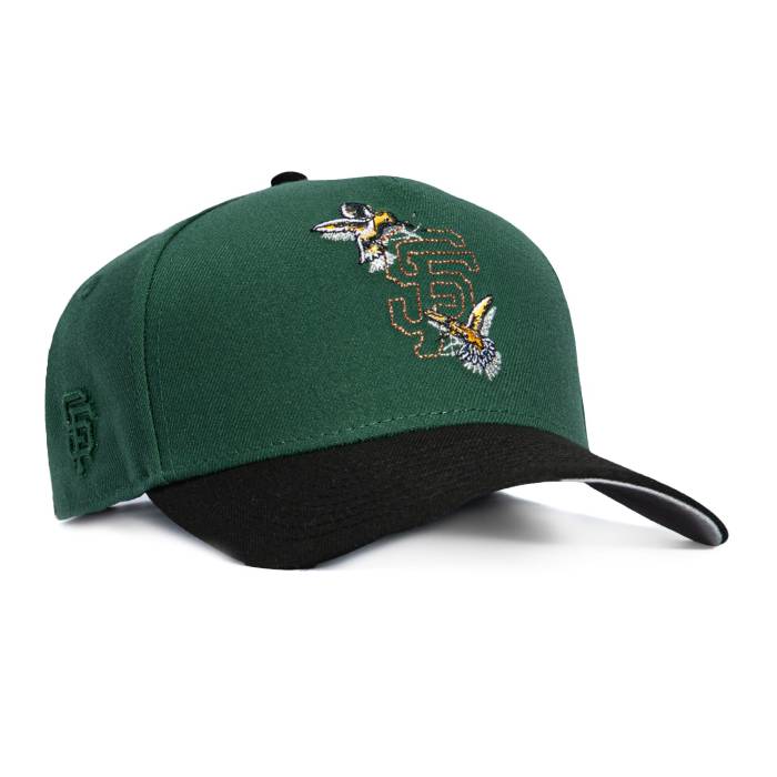 ニュー内鰓 New Era 【 9Forty A-Frame San Francisco Giants Logo Patch Bird Stitch Snapback Hat Men Green / Black 】 ジャイアンツ ロゴタイプ Snapback スナップバック 御徒面子 メンズ green 緑・緑であること 黒いこと 黒いこと