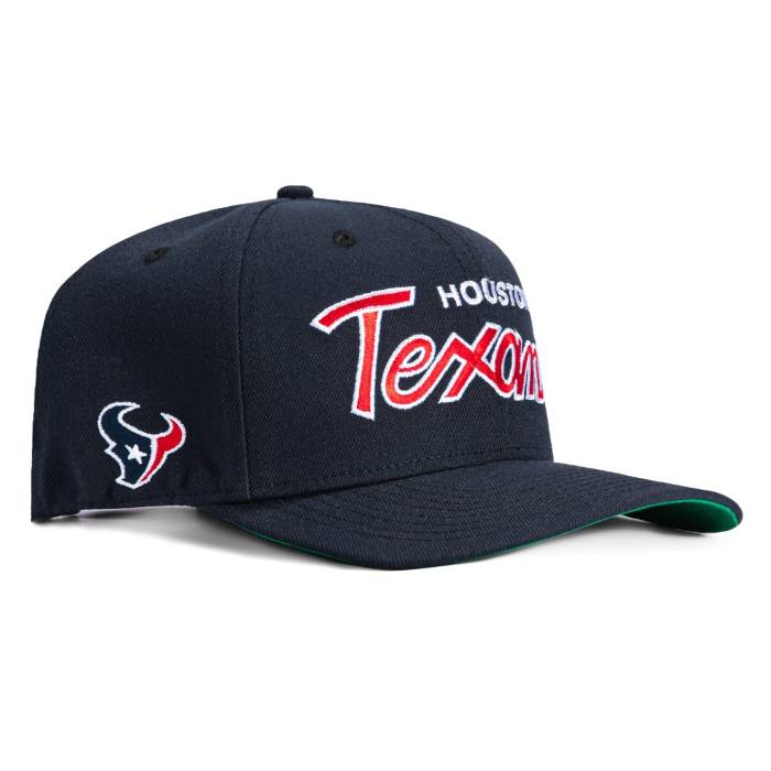 ニュー内鰓 New Era 【 9Seventy Houston Texans Logo Patch Script Stretch Snapback Hat Men Navy 】 ヒューストン テキサンズ ロゴタイプ 脚本 Snapback スナップバック 御徒面子 メンズ 紺色 米国海軍