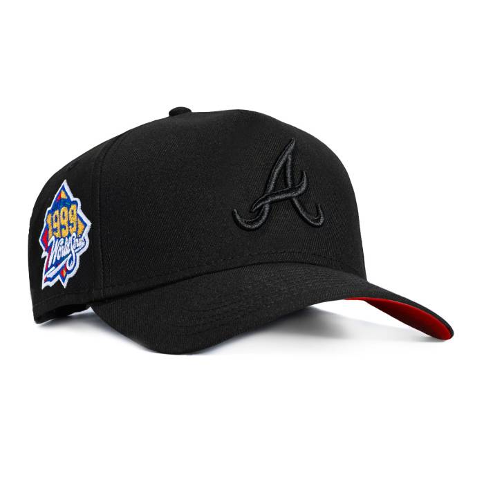 ニューエラ New Era 【 9Forty A-Frame Atlanta Braves 1999 World Series Patch Snapback Red Uv Hat Men Black On Black 】 アトランタ ブレーブス シリーズ Snapback スナップバック バッグ Red 赤・レッド メンズ 黒色 ブラ|スニケス