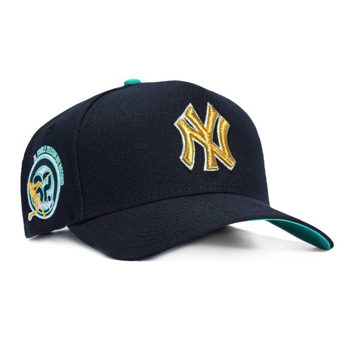 ニューエラ New Era 【 9Forty A-Frame New York Yankees Aaron Judge 62 Homerun Record Patch Snapback Mint Uv Hat Men Navy / Metallic Gold 】 ヤンキース Snapback スナップバック バッグ メンズ 紺色 ネイビー ゴールド 18,204円