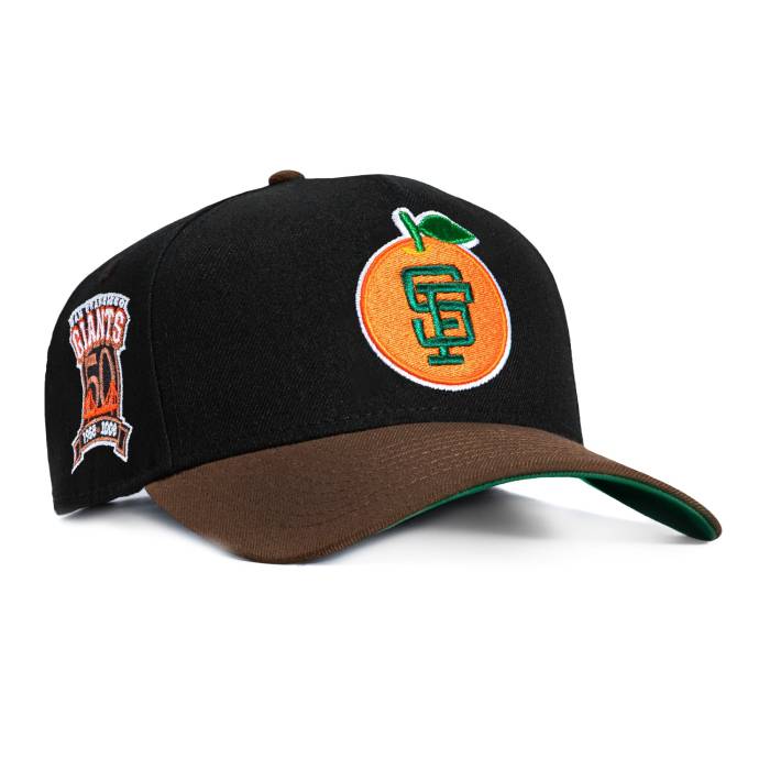 ニューエラ New Era 【 9Forty A-Frame San Francisco Giants 50Th Anniversary Patch Orange Snapback Hat Men Black / Brown 】 ジャイアンツ orange 橙・オレンジ Snapback スナップバック バッグ メンズ 黒色 ブラック 茶色 ブ｜スニケス