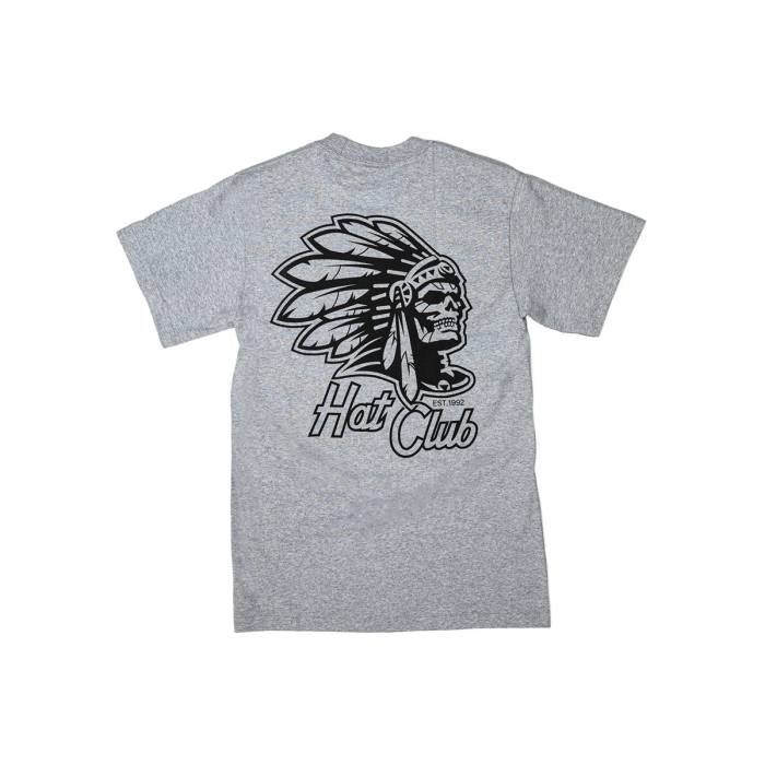 【★百貨店SALE★6/11真夜中2時迄】Hat Club 【 Skull Chief Tee Men Heather Grey 】 旗がしら ティーシャツ メンズ heather ギョリュウモドキ 薄墨色 薄墨色