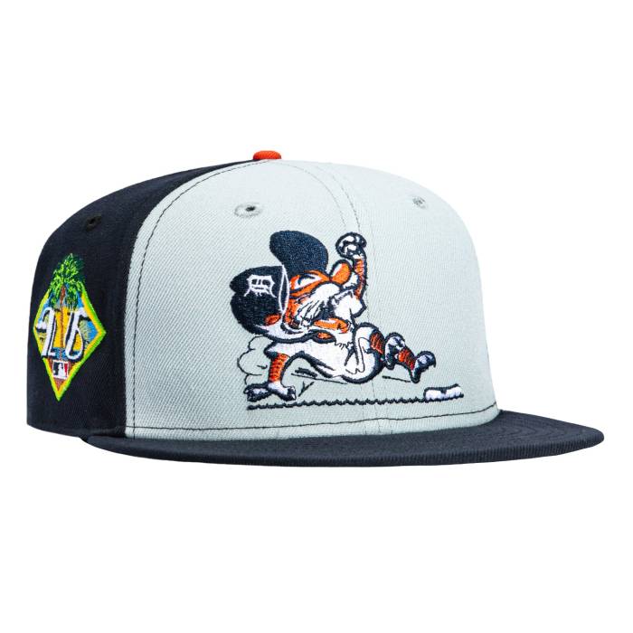 【★百貨店SALE★6/11真夜中2時迄】ニュー内鰓 New Era 【 59Fifty Detroit Tigers 2026 Florida Spring Training Patch Rail Slide Hat Men Grey / Navy 】 自動車の街 タイガース フロリダ州 Spring 春月 形づくる Slide サンダル メンズ 薄墨色 薄墨色