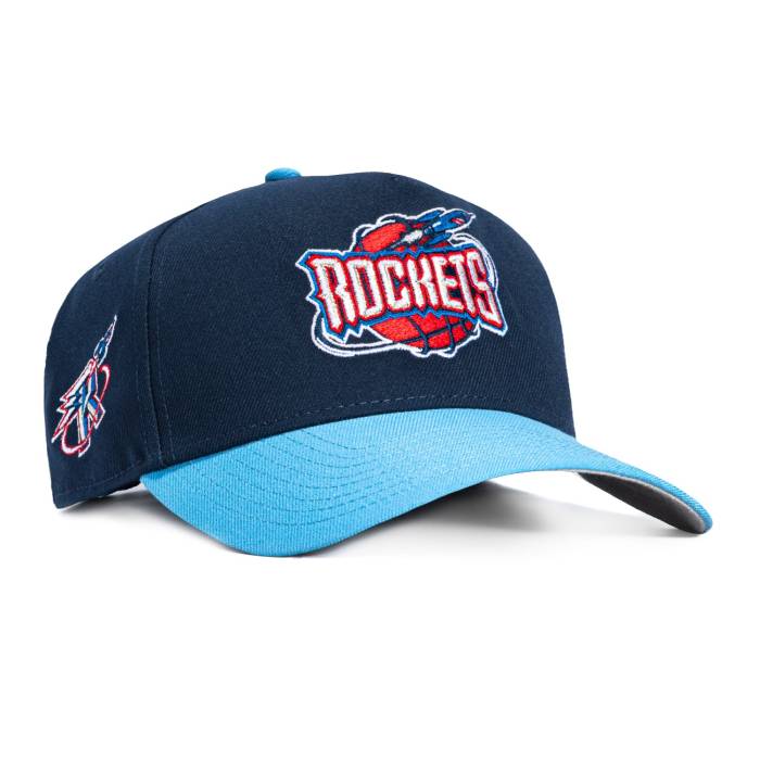 ニュー内鰓 New Era 【 9Forty A-Frame Houston Rockets Logo Patch 1996 Snapback Hat Men Navy / Light Blue 】 ヒューストン ロケッツ ロゴタイプ Snapback スナップバック 御徒面子 メンズ 紺色 米国海軍 青味 青み