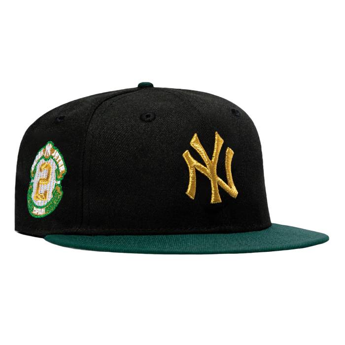 【★百貨店SALE★6/11十二時2時迄】ニュー内鰓 New Era 【 59Fifty New York Yankees Derek Jeter 2 Patch Hat Men Black / Green / Metallic Gold 】 ヤンキース jeter ジーター メンズ 黒いこと 黒いこと green 緑・緑であること ゴールド