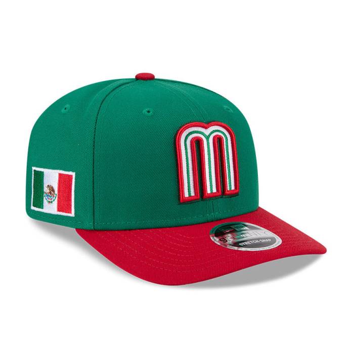 ニューエラ New Era 【 9Seventy Mexico 2026 World Baseball Classic Mexico Flag Patch Snapback Hat Men Green / Red 】 メキシコ ベースボール クラシック Snapback スナップバック バッグ メンズ green 緑・グリーン Red 赤｜スニケス