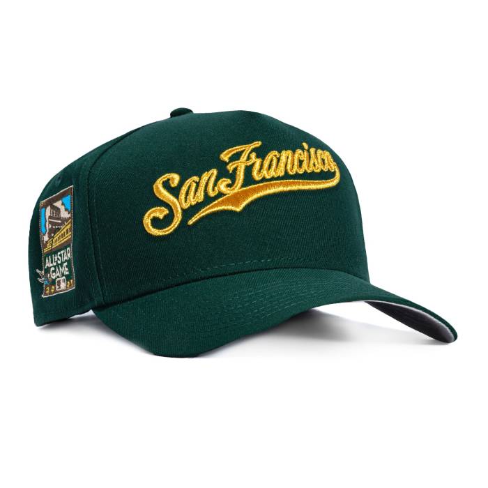 ニューエラ New Era 【 9Forty A-Frame San Francisco Giants 2007 All Star Game Patch Script Snapback Hat Men Green / Metallic Gold 】 ジャイアンツ Game ゲーム スクリプト Snapback スナップバック バッグ メンズ green 緑・グ