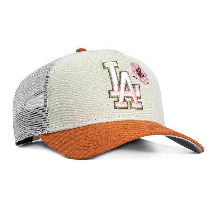 ニューエラ New Era 【 9Forty A-Frame Los Angeles Dodgers Snapback Trucker Sharon Hat Men Stone / Brown 】 ドジャース Snapback スナップバック バッグ トラッカー メンズ 茶色 ブラウン|スニケス