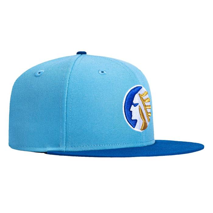 ニュー内鰓 New Era 【 59Fifty Memphis Chicks Hat Men Light Blue / Royal 】 メンフィス メンズ 青味 青色