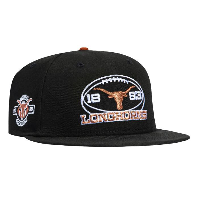 ニューエラ New Era 【 59Fifty Texas Longhorns 2005 National Champions Patch 1883 Football Hat Men Black 】 テキサス ロングホーンズ フットボール メンズ 黒色 ブラック｜スニケス