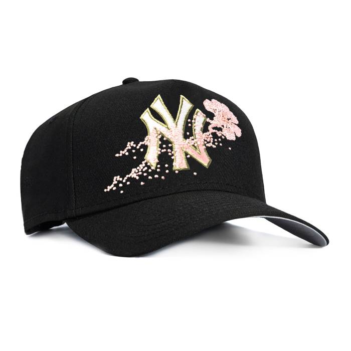 ニュー内鰓 New Era 【 9Forty A-Frame New York Yankees Flower Snapback Hat Men Black 】 ヤンキース Snapback スナップバック 御徒面子 メンズ 黒いこと 黒いこと