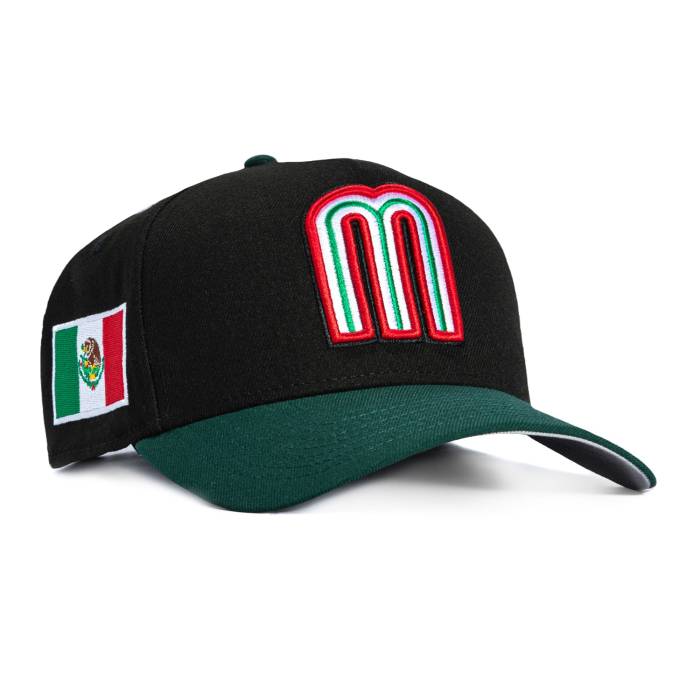 ニューエラ New Era 【 9Forty A-Frame Mexico World Baseball Classic Mexico Flag Patch Snapback Hat Men Black / Green 】 メキシコ ベースボール クラシック Snapback スナップバック バッグ メンズ 黒色 ブラック green 緑