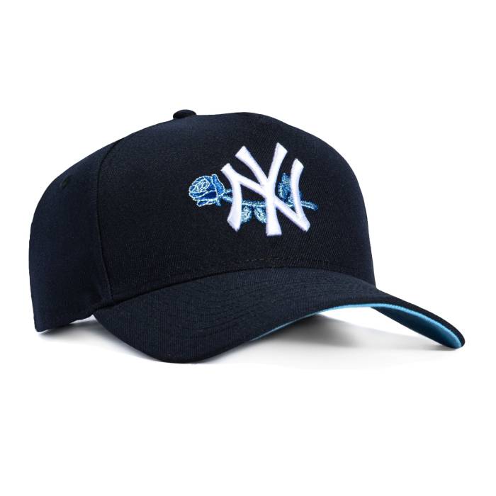 ニュー内鰓 New Era 【 9Forty A-Frame New York Yankees Rose Light Blue Uv Snapback Hat Men Navy / Light Blue 】 ヤンキース Rose サクラ色 青味 青み Snapback スナップバック 御徒面子 メンズ 紺色 米国海軍 青味 青み