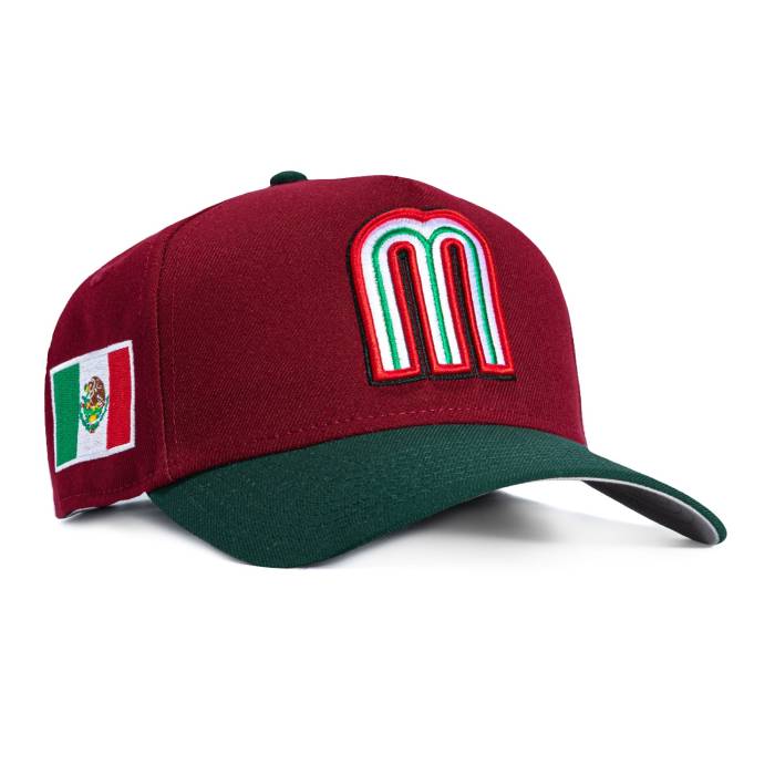 ニューエラ New Era 【 9Forty A-Frame Mexico World Baseball Classic Mexico Flag Patch Snapback Hat Men Cardinal / Green 】 メキシコ ベースボール クラシック Snapback スナップバック バッグ メンズ カーディナル green