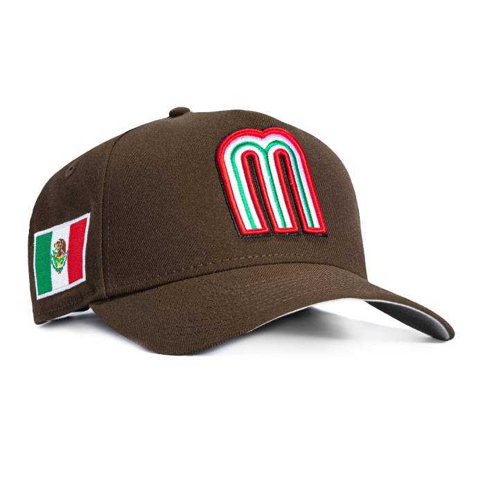 ニュー内鰓 New Era 【 9Forty A-Frame Mexico World Baseball Classic Mexico Flag Patch Snapback Hat Men Brown 】 メキシコ合衆国 野球 古典派音楽 Snapback スナップバック 御徒面子 メンズ 赤銅色 赤銅色