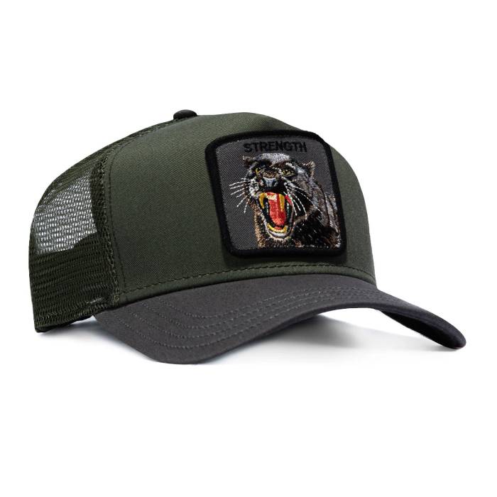 Goorin Bros 【 Strength Panther Adjustable Snapback Trucker Hat Men Olive / Grey 】 同盟罷業レングス Snapback スナップバック 御徒面子 トラッカー メンズ olive オリーブ 薄墨色 薄墨色