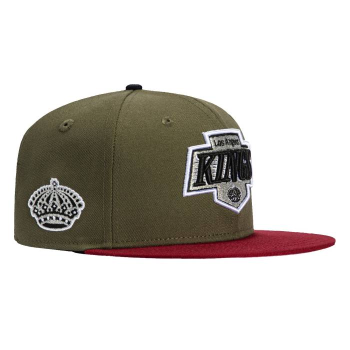 ニューエラ New Era 【 59Fifity Los Angeles Kings Logo Patch Hat Men Olive / Cardinal 】 Kings キングス ロゴ メンズ olive オリーブ カーディナル｜スニケス