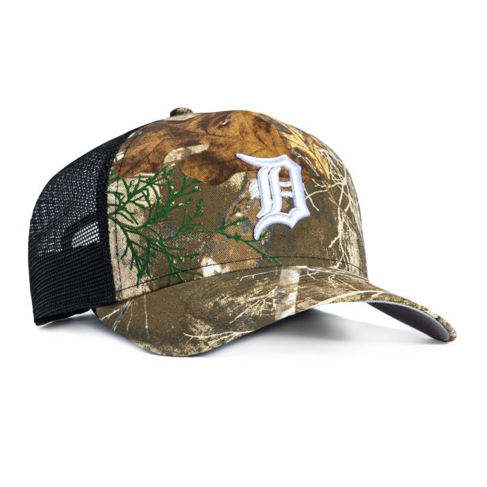 ニューエラ New Era 【 9Forty A-Frame Detroit Tigers Snapback Trucker Hat Men Real Tree Camo / Black 】 デトロイト タイガース Snapback スナップバック バッグ トラッカー メンズ レアル カモ柄 黒色 ブラック｜スニケス
