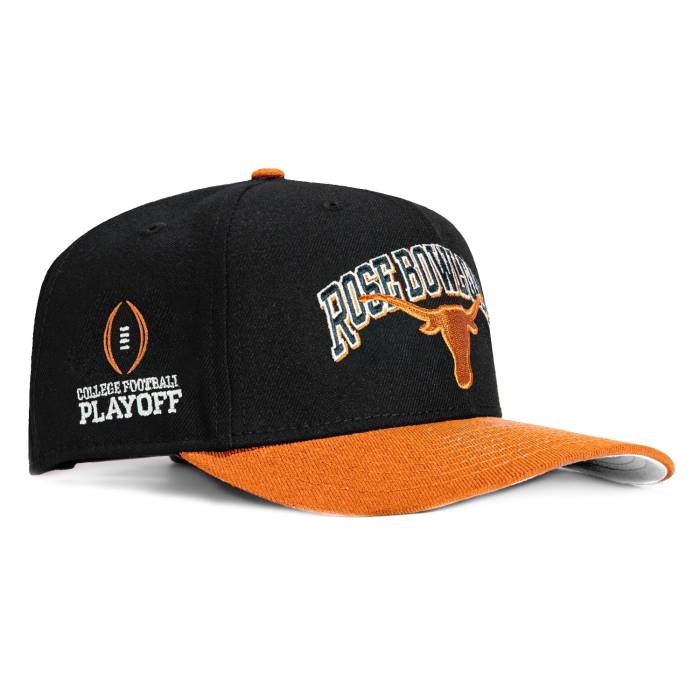 ニューエラ New Era 【 9Seventy Texas Longhorns College Football Playoff Patch Rose Bowl Game Stretch-Snapback Hat Men Black / Burnt Orange 】 テキサス ロングホーンズ カレッジ フットボール Rose ローズ Game ゲーム メンズ|スニケス