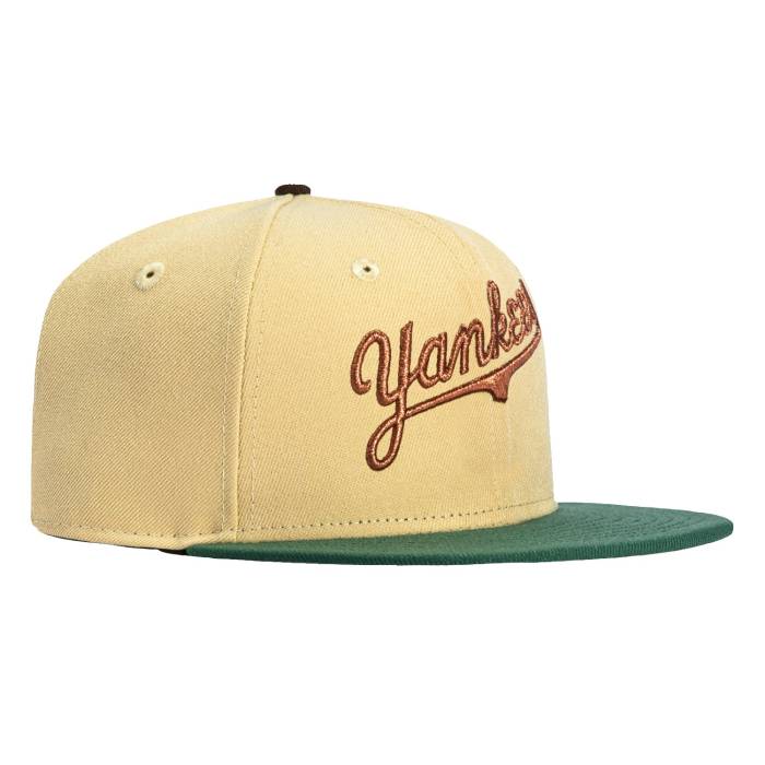 ニューエラ New Era 【 59Fifty New York Yankees Script Hat Men Tan / Green 】 ヤンキース スクリプト メンズ green 緑・グリーン｜スニケス