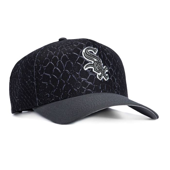 ニューエラ New Era 【 9Forty A-Frame Snake Skin Chicago White Sox Snapback Hat Men Black / Graphite 】 シカゴ 白色 ホワイト Snapback スナップバック バッグ メンズ 黒色 ブラック
