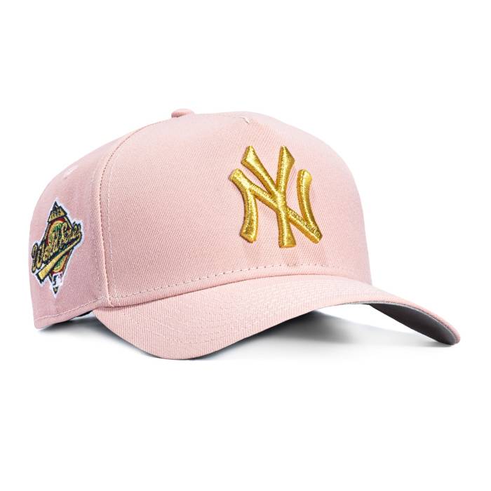 ニューエラ New Era 【 9Forty A-Frame New York Yankees 1996 World Series Patch Snapback Hat Men Pink / Metallic Gold 】 ヤンキース シリーズ Snapback スナップバック バッグ メンズ pink ピンク ゴールド