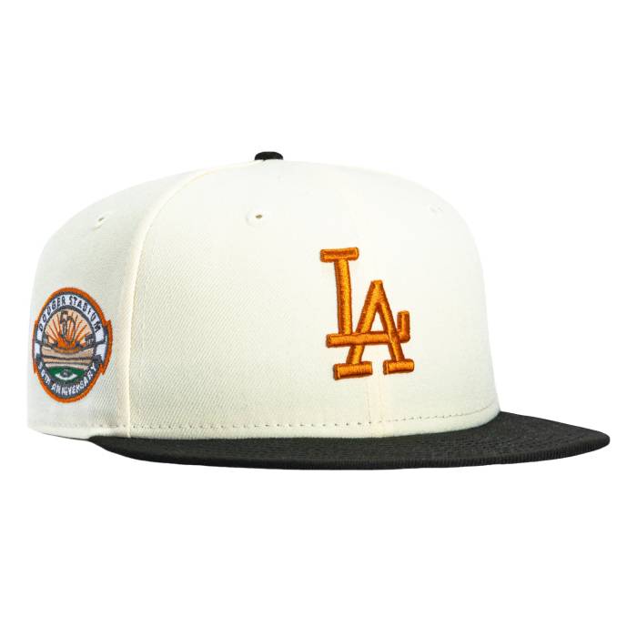 ニューエラ New Era 【 59Fifty Los Angeles Dodgers 50Th Anniversary Stadium Patch Hat Men White / Black / Burnt Orange 】 ドジャース スタジアム メンズ 白色 ホワイト 黒色 ブラック orange 橙・オレンジ｜スニケス
