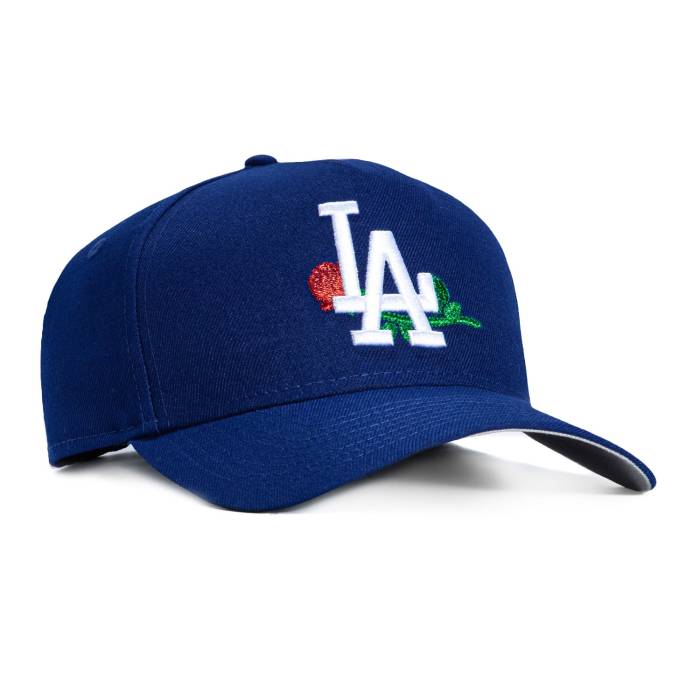 ニュー内鰓 New Era 【 9Forty A-Frame Los Angeles Dodgers Rose Snapback Hat Men Royal 】 ドジャース Rose サクラ色 Snapback スナップバック 御徒面子 メンズ