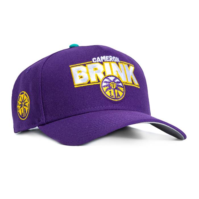 ニュー内鰓 New Era 【 9Forty A-Frame Los Angeles Sparks Cameron Brink Logo Patch Word Snapback Hat Men Purple 】 ロゴタイプ Snapback スナップバック 御徒面子 メンズ Purple 紫・パープル