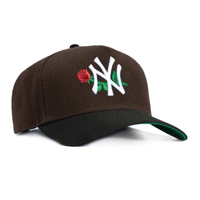 ニューエラ New Era 【 9Forty A-Frame New York Yankees Rose Snapback Hat Men Brown / Black 】 ヤンキース Rose ローズ Snapback スナップバック バッグ メンズ 茶色 ブラウン 黒色 ブラック
