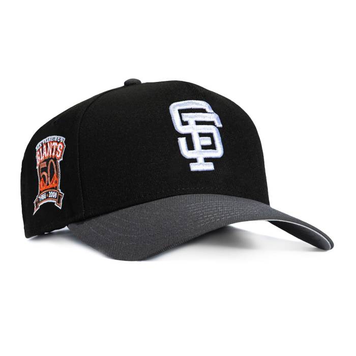 ニューエラ New Era 【 9Forty A-Frame San Francisco Giants 50Th Anniversary Patch Snapback Hat Men Black / Graphite 】 ジャイアンツ Snapback スナップバック バッグ メンズ 黒色 ブラック｜スニケス