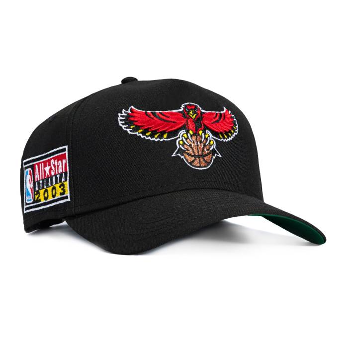 ニューエラ New Era 【 9Forty A-Frame Black Dome Atlanta Hawks 2003 All Star Game Patch Snapback Hat Men Black 】 黒色 ブラック アトランタ ホークス Game ゲーム Snapback スナップバック バッグ メンズ 黒色 ブラック|スニケス