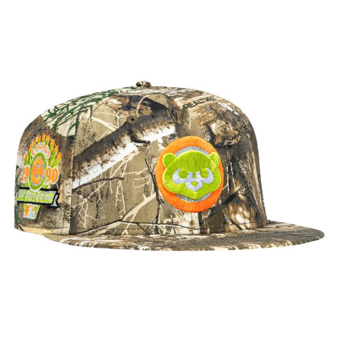 【★百貨店SALE★6/11真夜中2時迄】ニュー内鰓 New Era 【 59Fifty Neon Realtree Chicago Cubs 1990 All Star Game Patch 1979 Hat Men Real Tree Camo 】 風の強い町 カブス Game 力くらべ メンズ レアル 合鴨柄