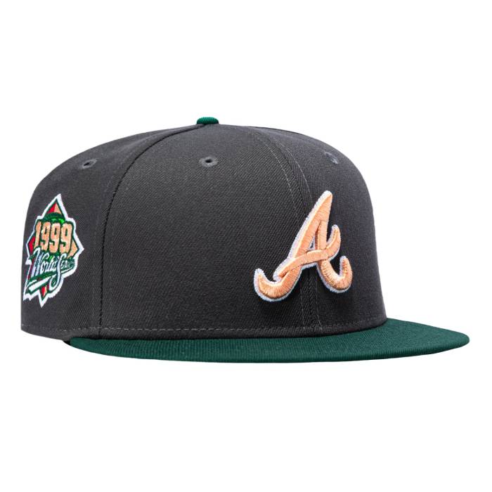 【★百貨店SALE★6/11真夜中2時迄】ニュー内鰓 New Era 【 59Fifty Citrus Atlanta Braves 1999 World Series Patch Hat Men Graphite / Green 】 ジョージアの州都 ブレーブス 続きもの メンズ green 緑・緑であること