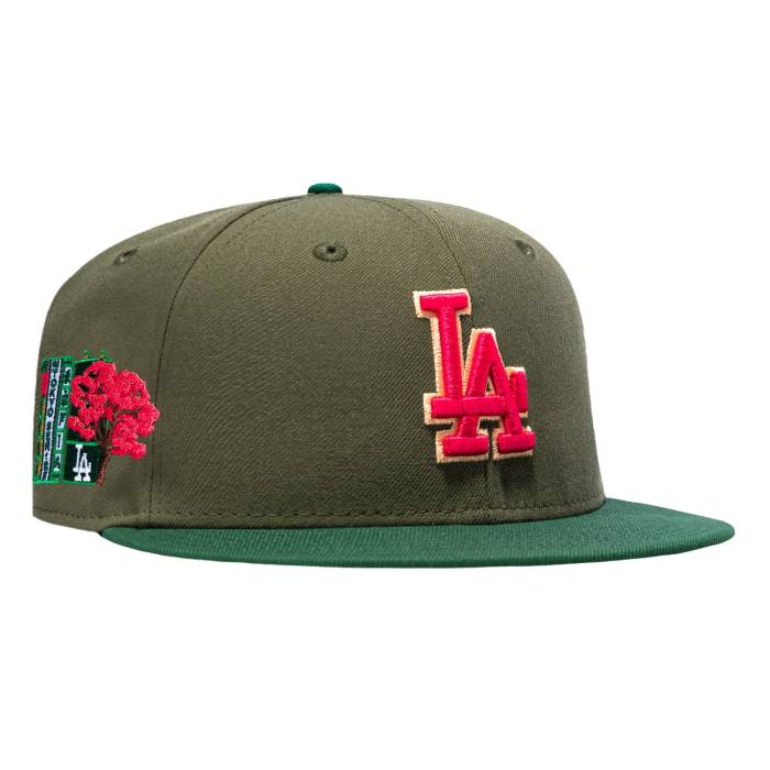 【★百貨店SALE★6/11真夜中2時迄】ニュー内鰓 New Era 【 59Fifty Citrus Los Angeles Dodgers 2025 Tokyo Series Patch Hat Men Olive / Green 】 ドジャース 続きもの メンズ olive オリーブ green 緑・緑であること