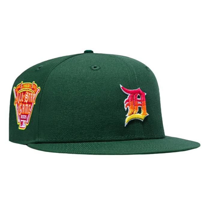 【★百貨店SALE★6/11真夜中2時迄】ニュー内鰓 New Era 【 59Fifty Citrus Detroit Tigers 2005 All Star Game Patch Gradient Hat Men Green / Green 】 自動車の街 タイガース Game 力くらべ メンズ green 緑・緑であること
