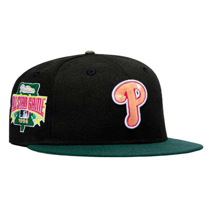 【★百貨店SALE★6/11真夜中2時迄】ニュー内鰓 New Era 【 59Fifty Citrus Philadelphia Phillies 1996 All Star Game Patch Hat Men Black / Green 】 兄弟愛の都市 フィリーズ Game 力くらべ メンズ 黒いこと 黒いこと green 緑・緑であること