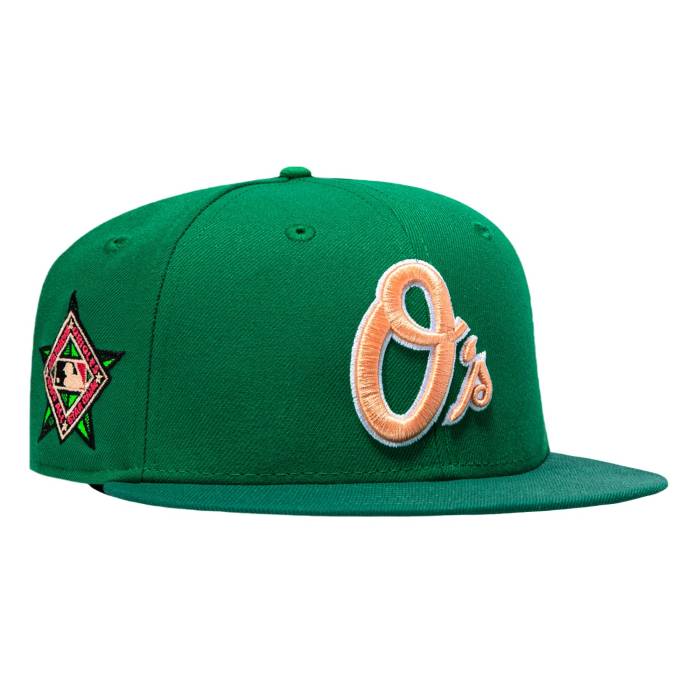 【★百貨店SALE★6/11真夜中2時迄】ニュー内鰓 New Era 【 59Fifty Citrus Baltimore Orioles 1994 All Star Game Patch Alternate Hat Men Kelly Green / Green 】 ボルティモア オリオールズ Game 力くらべ メンズ green 緑・緑であること
