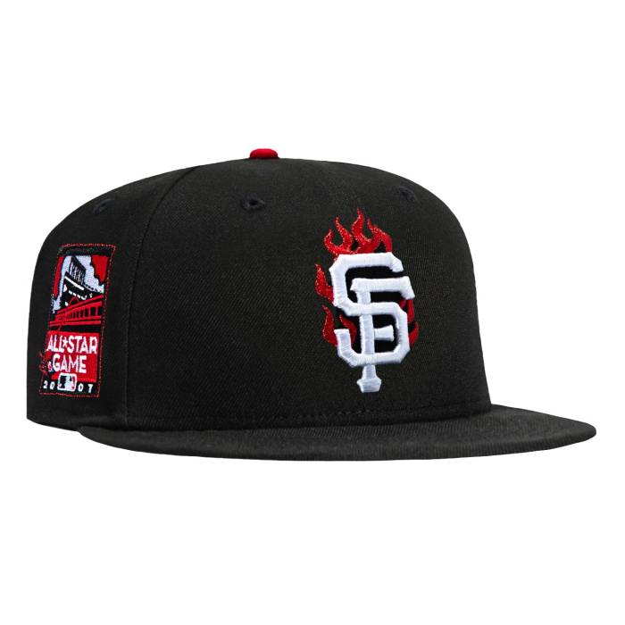 ニューエラ New Era 【 59Fifty San Francisco Giants 2007 All Star Game Patch Flame Red Uv Hat Men Black / Red 】 ジャイアンツ Game ゲーム Red 赤・レッド メンズ 黒色 ブラック Red 赤・レッド｜スニケス