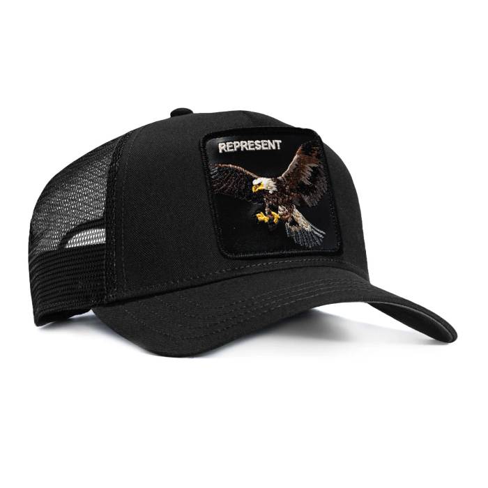Goorin Bros 【 Represent Eagle Adjustable Snapback Trucker Hat Men Black 】 Snapback スナップバック 御徒面子 トラッカー メンズ 黒いこと 黒いこと