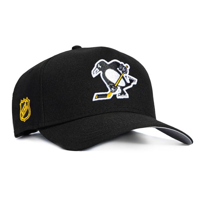ニュー内鰓 New Era 【 9Forty A-Frame Pittsburgh Penguins Nhl Logo Patch Snapback Alternate Hat Men Black 】 ピッツバーグ ペンギンズ ロゴタイプ Snapback スナップバック 御徒面子 メンズ 黒いこと 黒いこと